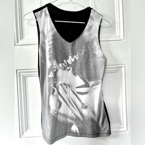 ‼️ HOT TOPIC ‘Bride of Frankenstein’ V-Neck Black/White Sleeveless Tank Small